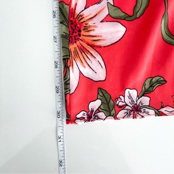 Guess Sleeveless Spaghetti Strap Coral Red Floral Jumpsuit Beach Women's 8 - Picture 10 of 12